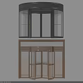 Elegant Modern Revolving Door With Glass Panels And Metal Frame Design