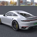White Sports Car Exterior With Sleek Design And License Plate