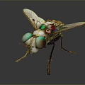 Mechanical Insect Game And Movie Character With Colorful Parts Large Eyes And Detailed Wings