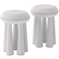 Vibrant Stylish Round Upholstered Sofa Stool With Bright Glossy Legs For Modern Cozy Home Spaces