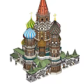 Ancient Historic Building With Colorful Domes Golden Onion Top Crosses Intricate Carvings And Layered Design