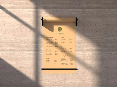 Commercial Café Menu Display Equipment Wall Mounted Scroll Style Hanging Board For Business Restaurant Use 3d model