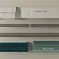 White And Green Commercial Awnings Various Styles With Signage For Business Spaces