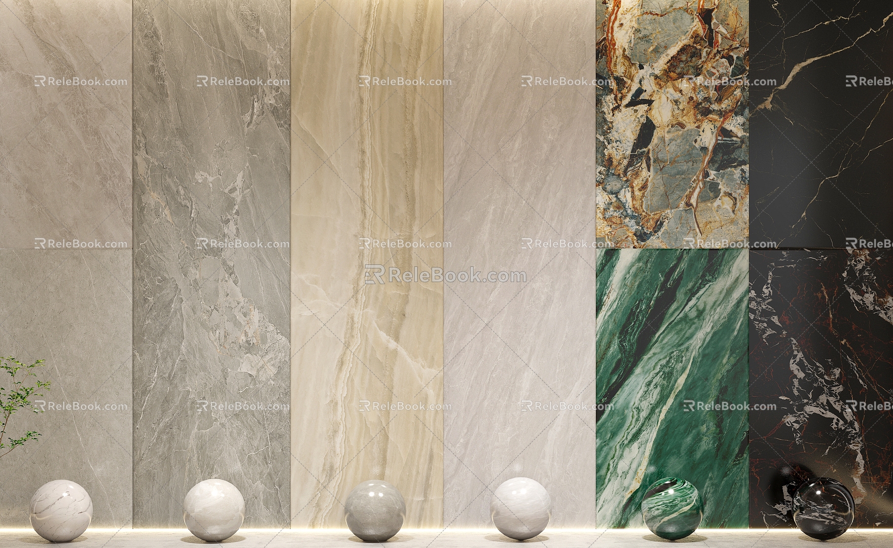 Marble Wall Panel Rock Slab Marble Light Luxury Marble 3d model