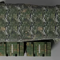 Military Weapons Storage With Camouflage Cloth Covered Green Crates And Latches