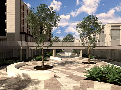 Modern Square Landscape Square 3d model Modern Square Landscape Square 3d model