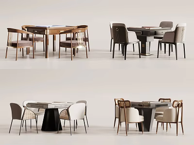 Modern Entertainment Table Styles With Matching Chairs And Wooden Frames For Home Leisure 3d model