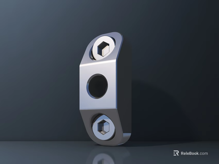 Modern Metal Stool Design Featuring Hexagonal Bolts Circular Hole And Reflective Surface On Dark Background 3d model 