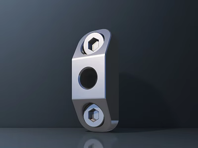 Modern Metal Stool Design Featuring Hexagonal Bolts Circular Hole And Reflective Surface On Dark Background 3d model