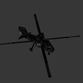 Military Combat Helicopter With Modern Angular Design Rotor Blades Landing Gear And Missile Attachments