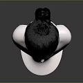 Game and Movie Character Mannequin with Black Bun Hairstyle White Torso Gray Background