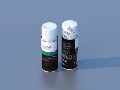 Two Mango Flavored Daily Life Product Bottles With White Caps And Detailed Labels 3d model
