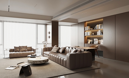 Italian Light Luxury Living Room 3d model