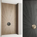 Minimalist Modern Hinged Doors with Wood Finishes Dark Light Tones and Metal Recessed Handles