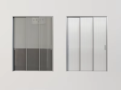 Modern glass sliding door kitchen glass door Changhong glass door three sliding door sliding door 3d model