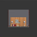 Vintage Audio Equipment Setup With Retro Radio Microphones And Red Case On Wooden Backdrop