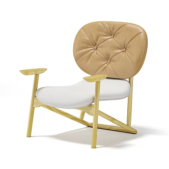 Modern Furniture Indoor Furniture Single Chair Single Sofa Wooden Single Chair 3d model