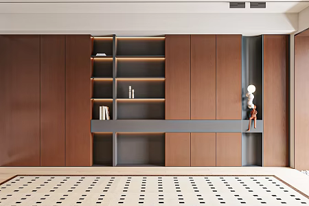 Modern Middle Style Bookcase 3d model