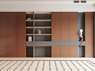 Modern Middle Style Bookcase 3d model