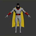 Superhero Themed Decorative Furniture Statue With White Body Yellow Cape