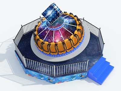 Flying Turntable Amusement Equipment Thunderbolt Turntable 3d model