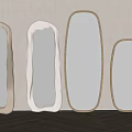 Modern cream style mirror 3d model