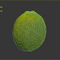Fresh Green Lemon With Textured Surface And Yellow Hues On Dark Background