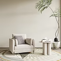 Modern Single Sofa Casual Single Sofa 3d model