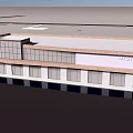 Vend Mall Commercial Complex With Brick Exterior Multiple Windows And Flat Roof
