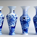 New Chinese-style large vase ornaments 3d model