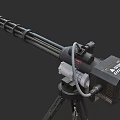 PBR Next Generation Small Machine Gun Gatling Machine Gun Machine Gun Military Weapon Rotating Machine Gun Mini Gatling Electronic Machine Gun 3d model