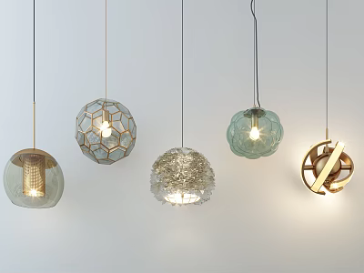 Unique Modern Hanging Pendant Lights With Creative Glass Designs For Home Decor 3d model