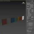 Multicolored Striped Components Featuring Gray Blue Green Yellow Brown Tones And Brown Sphere