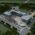 Modern School Building Exterior Design With Multi Story Glass Windows And White Facade