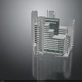 Modern High Rise Architectural Model With Glass Facades White Structures And Multi Storey Design 3d model