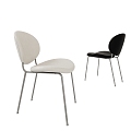 Modern Single Chair Leather Chair Dining Chair 3d model