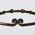 Elegant Golden Ornament Decoration Set With Spiral Design And Carved Patterns