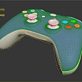 Blue Game Controller With Ergonomic Design White Joysticks And Colorful Buttons