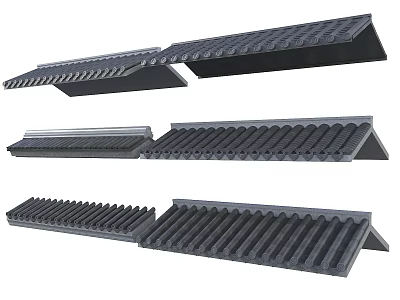 Black Roof Tiles Showcasing Various Styles And Different Architectural Design Elements 3d model