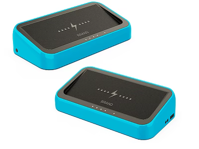 Portable Blue Power Banks With Fast Charging Ports And LED Indicators 3d model