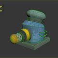 Industrial Mechanical Equipment With Blue Main Body Yellow Component Gray Base And Top Structure