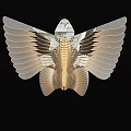 Modern Golden Chandelier with Feather Like Wing Structure for Contemporary Interior Decor