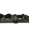 Traditional Ancient Chinese Building With Multiple Tiered Roofs Curved Eaves And Courtyard