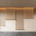 Various Natural Material Blinds Interior Design With Beige Wall Gray Stone Floor And Green Plant