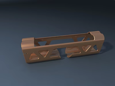 Copper Colored Road Infrastructure Metal Structure With Hollow Design And Holes 3d model