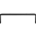 Modern Black Ottoman Footstool with Sleek Curved Design for Home Living Room