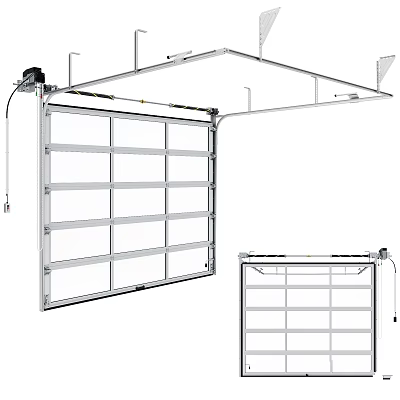 Electric Metal Garage Door Partition Design With Structural Frame And Panels 3d model