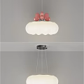 Cute Ceiling Light With Pink Bow Accents And White Cloud Shaped Lampshade For Kids Bedroom