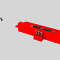 Red Industrial Mechanical Device With Metal Support Structure And Components 3d model
