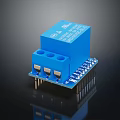Blue Relay Module Electronic Component With Circuit Board Pins And Interface 3d model
